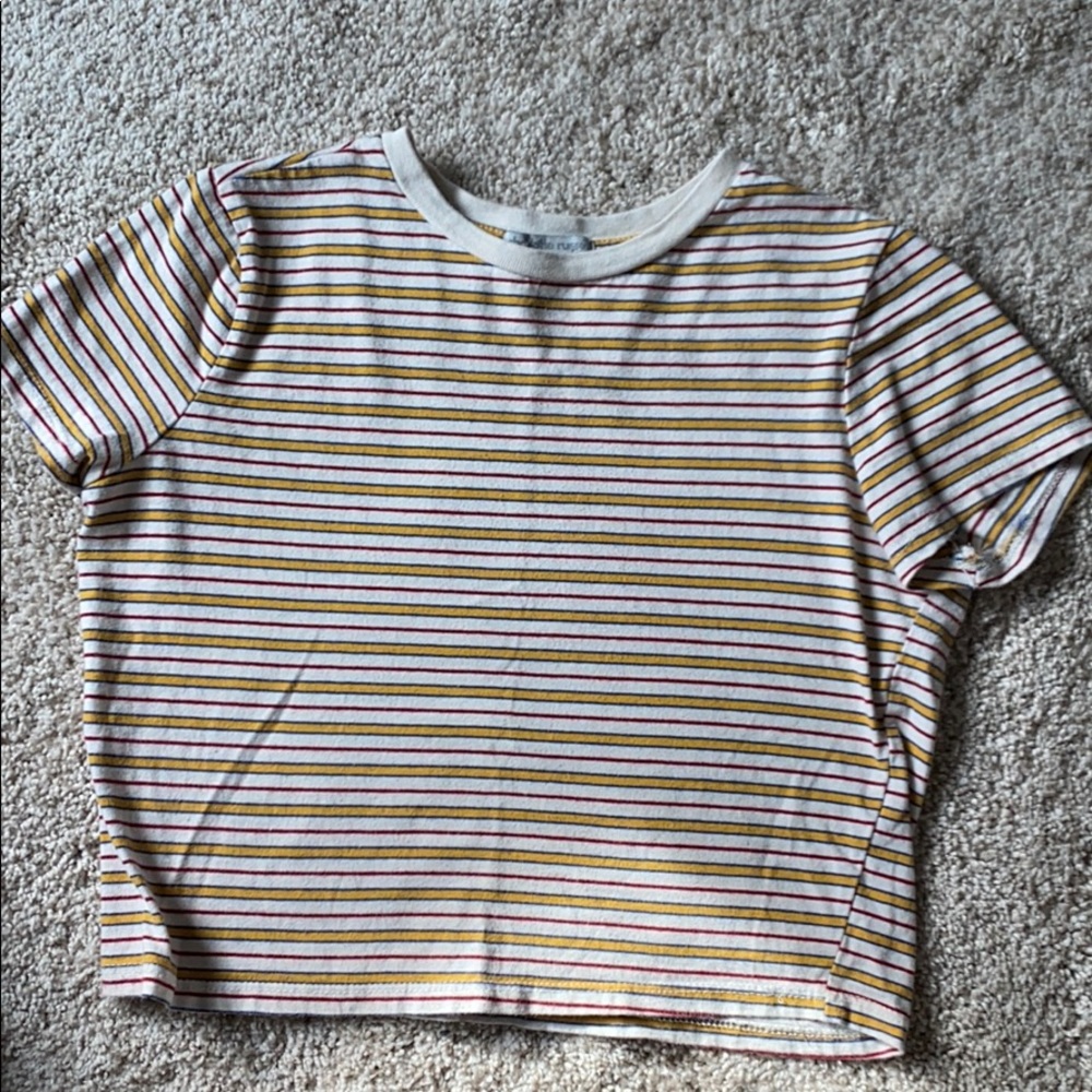 cropped stiped t shirt